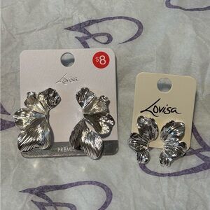 LOVISA silver petal earrings